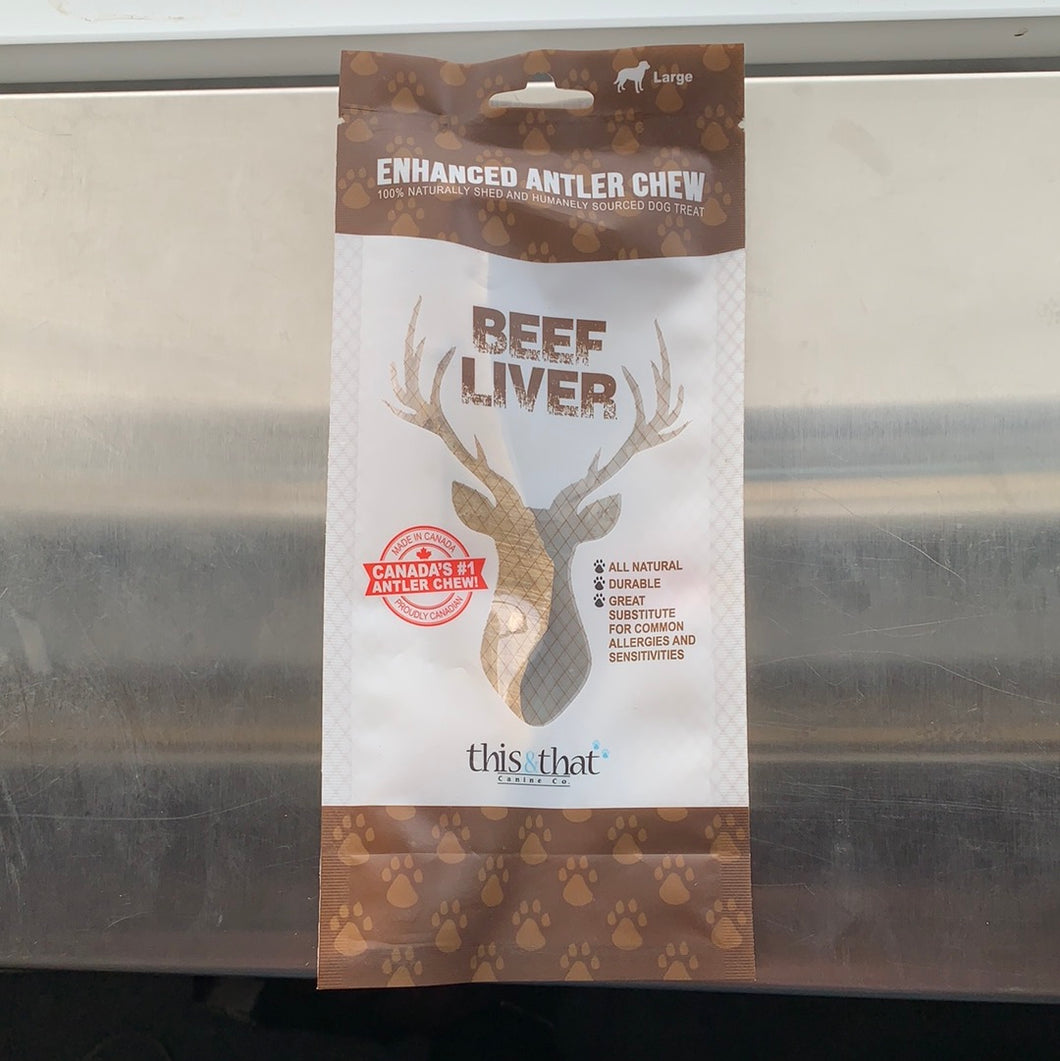 Enhanced Antler Chew- Beef Liver - L