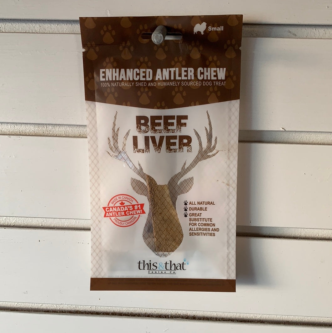 Beef Liver Sm - Enhanced Antler Chew